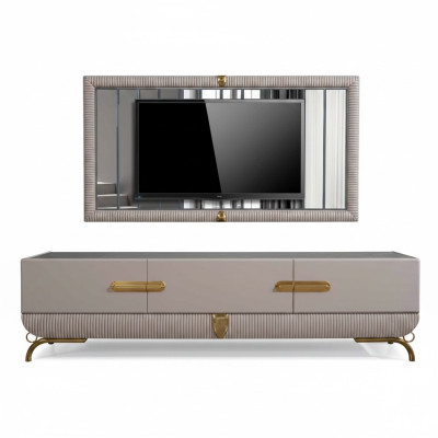 Woonwand wand hout moderne stijl plank woonkamer meubels kast RTV met tv-frame