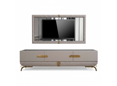 Woonwand wand hout moderne stijl plank woonkamer meubels kast RTV met tv-frame