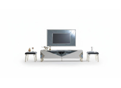 Moderne witte woonwand set ontwerper tv-dressoir luxe tv-frame