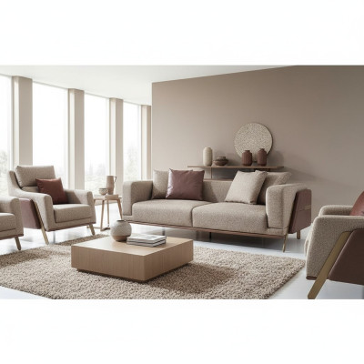 Luxe bankstel 4-zits bankstellen moderne gestoffeerde stoffen designbank nieuw