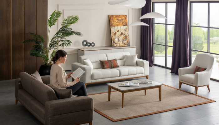 Sofasetbank Luxe 2x banken 3-zits Modern 1-zits 3-delig Moderne set