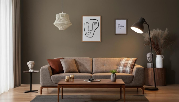 Bank 3-zits bekleden bank grijs textiel zit design stof modern bankstellen