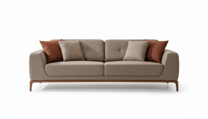 Bank 3-zits bekleden bank grijs textiel zit design stof modern bankstellen