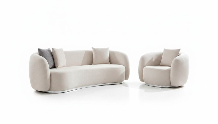 Modern Sofaset 3 1-zits woonkamer compleet bankstel set voetenbankje