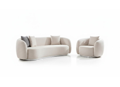 Modern Sofaset 3 1-zits woonkamer compleet bankstel set voetenbankje