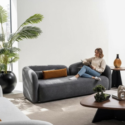 Woonkamerbank 3-zits designbank gestoffeerde banken stof textiel nieuw   Woonkamerbank 3-zits ontwerpbank gestoffeerd bank stof textiel nieuw
