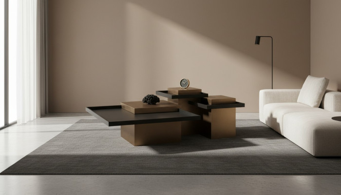 Modern salontafelset woonkamer luxe meubels 3 houten bijzettafels