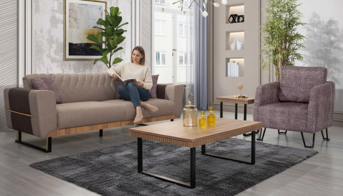 Stijlvolle woonkamer bankstel 3-zits gestoffeerde bankstel 2-delig
