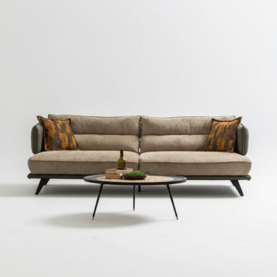 Luxe bankstel bank 3-zits fauteuil stof Modern Multikleurig Modern Set nieuw