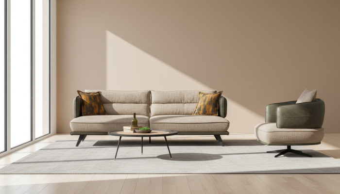 Luxe bankstel bank 3-zits fauteuil stof modern veelkleurig modern set nieuw