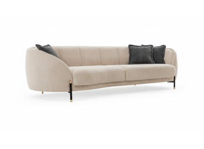 Bank kussen Beige Design Bank 4-zits bankstellen Textiel Design Bank Meubels nieuw