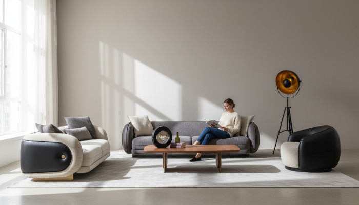 Luxe bankstel Bank Grijs Set banken 4 3 1 zitsbank 3-delig set Bekleding
