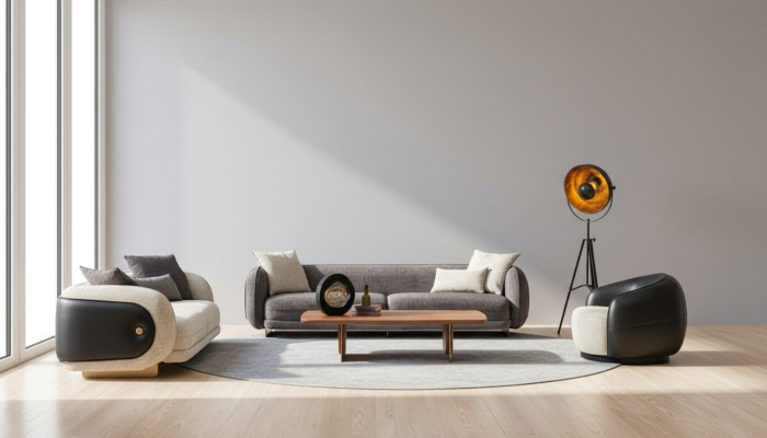 Luxe bankstel Bank Grijs Set banken 4 3 1 zitsbank 3-delig set Bekleding