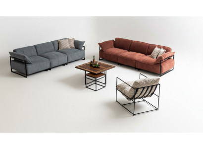 Luxe bankstel 2x vierzits designer fauteuil woonkamerbanken.