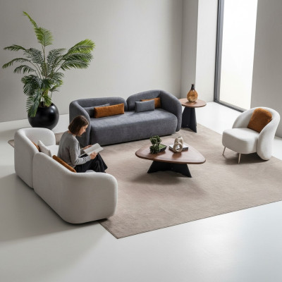 Sofaset x2 3-zits banken 1-zits Modern Compleet Set Gestoffeerde Garnituur