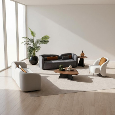 Sofaset x2 3-zits banken 1-zits Modern Compleet Set Gestoffeerde Garnituur