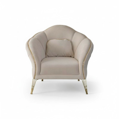 Chesterfield Design Beige Bank Fauteuil Bekleding Bank Banken 1-Zits Nieuw