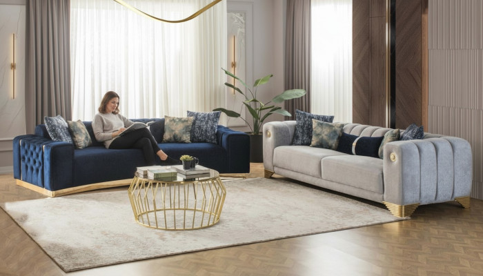 Sofagroep 4 3-zits designbank gestoffeerde banken moderne groep set nieuw