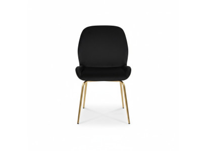 Zwarte gestoffeerde fauteuil Ontwerper eetkamerstoel Moderne keukenstoelen