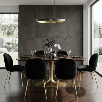 Garnituurgroep Zwarte Stoelen 4x Stoel Set Textiel Bekleding Zitplaats Roestvrij Staal
