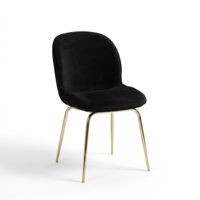 Garnituurgroep Zwarte Stoelen 4x Stoel Set Textiel Bekleding Zitplaats Roestvrij Staal