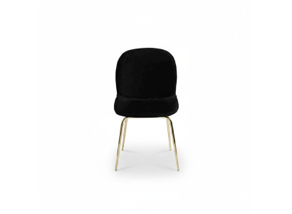 Groep van 6 stoelen met textiel bekleding en roestvrijstalen frame voor de eetkamer, nieuw.