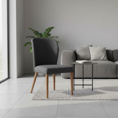Grijze moderne houten stoel gestoffeerde fauteuils designer fauteuil met één zitplaats