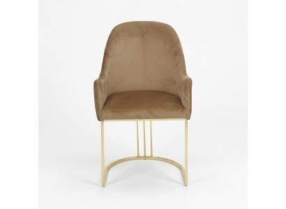 Gouden roestvrijstalen moderne gestoffeerde eenzitter ontwerper 1x fauteuil.