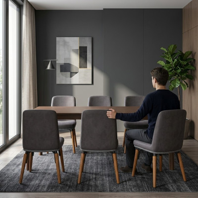Ontwerp 6x stoelenset fauteuil stoel groep gastronomie nieuw eetkamer keuken groepen