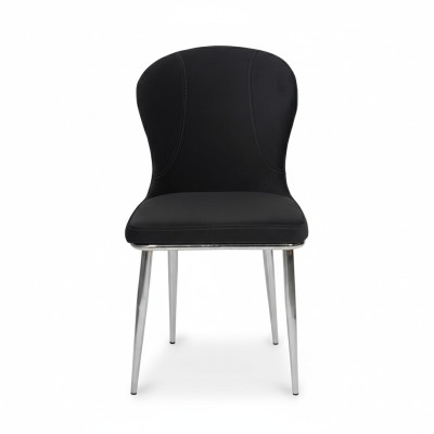 Zwarte roestvrijstalen stoel ontwerper keukenmeubilair luxe beklede armstoelen