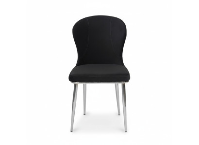 Zwarte roestvrijstalen stoel ontwerper keukenmeubilair luxe beklede armstoelen
