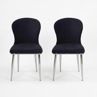 Meubels Zwart Stoelen Eetkamerstoel Stoel Ontwerp Bekleding Luxe Inrichting Nieuw