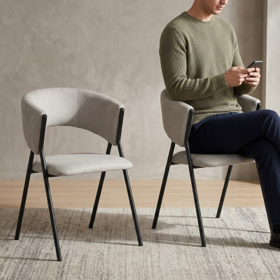 Eetkamer Luxe Designer Stijl Modern 2x Stoelen Beklede Zitting Inrichting Nieuw
