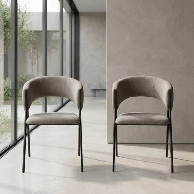 Eetkamer Luxe Designer Stijl Modern 2x Stoelen Beklede Zitting Inrichting Nieuw