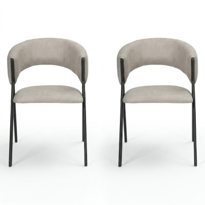 Eetkamer Luxe Designer Stijl Modern 2x Stoelen Beklede Zitting Inrichting Nieuw