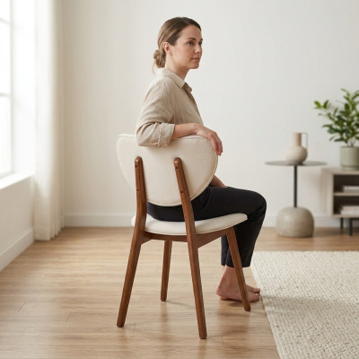 Witte eetkamerstoel ontworpen houten stoel luxe fauteuil met armleuningen