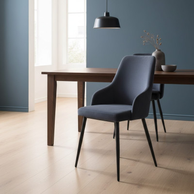 Moderne zwarte stoel gestoffeerde meubels ontwerper keuken houten frame stoelen
