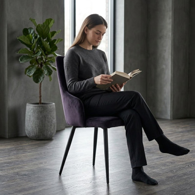 Zwarte ontwerper 2x stoelen Luxe eetkamer Fauteuil Moderne inrichting
