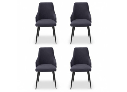 Moderne Zwarte Designer 4x Stoelen Luxe Eetkamerfauteuil Inrichting