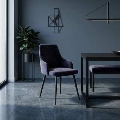 Luxe eetkamer Zwarte designer 6x stoelen Eenzitter Moderne inrichting