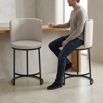 Eetkamer barkrukken Design 2x Barkruk Stoelen Gestoffeerde Stoel Moderne Inrichting.