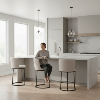 Barstoel 6x Barkruk stijlvol Barkruk Design stalen poten nieuw