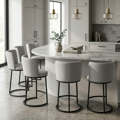 Barstoel 6x Barkruk stijlvol Barkruk Design stalen poten nieuw