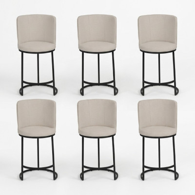 Barstoel 6x Barkruk stijlvol Barkruk Design stalen poten nieuw