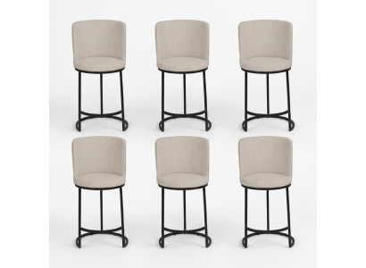 Barstoel 6x Barkruk stijlvol Barkruk Design stalen poten nieuw