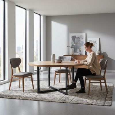 Ontwerpstoelfauteuilset eetkamerset gestoffeerd 4x stoelen ontwerp