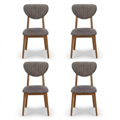 Ontwerpstoelfauteuilset eetkamerset gestoffeerd 4x stoelen ontwerp
