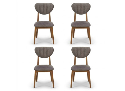 Ontwerpstoelfauteuilset eetkamerset gestoffeerd 4x stoelen ontwerp