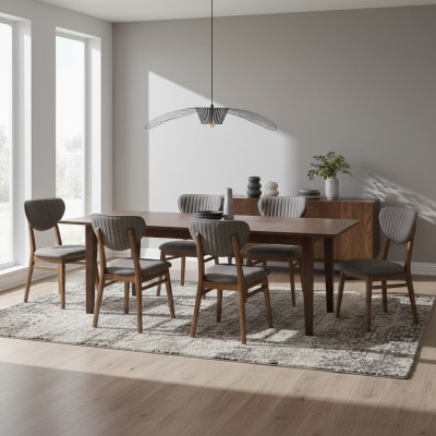 Ontwerp Stoel Armstoel Set Eetkamer 6x Stoelen Stel Bekleding Ontwerp