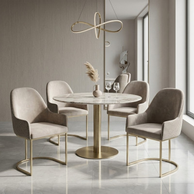 Moderne gestoffeerde stoel 4x stoelen Eetkamerstoel Hoogwaardige keukenstoel Meerkleurig.